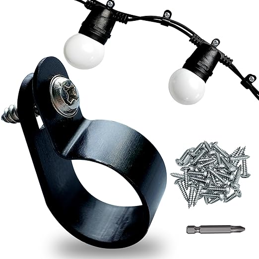 300 Pack 3/4 in Rope Light Clips Black,Rope Light Clips p-Style Mounting Clips Plastic Cable Clamps for Wire Management (Black-300p, 3/4)