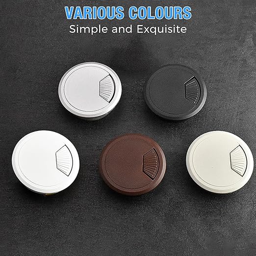 Desk Grommet 2-1/16" (53 mm), Desk Cord Hole Cover, Cable Grommet ABS Plastic, Desk Hole Grommet for Office and Home Table Cable, Detachable Adjustable Cable Cord Organizer (Silvery4 Pcs)