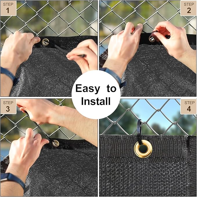 UPGRADE Privacy Fence Screen 6'x1' Dark Grey Outdoor 90% Visibility Blockage 170 GSM Mesh Shade Cover Panels for Backyard,Balcony,Home Decoration with Zip Ties,Customized Avaliable