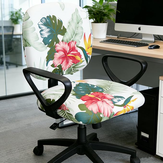 Melaluxe Computer Office Chair Cover - Protective & Stretchable Universal Chair Covers Stretch Rotating Chair Slipcover