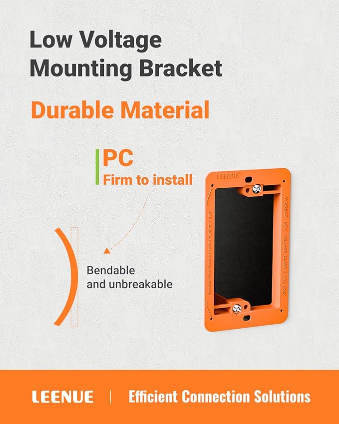 12 Pack Low Voltage Mounting Bracket 1 Gang for Ethernet Wall Plate, Low Voltage Box for Telephone Cord, Network Cable, Hdmi Cable, Coax Cable, and Speaker Wire