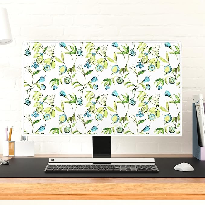 Waterproof Screen Television Dust Cover 45, 46, 47, 48 Inch Anti-Static Protective Cover for LCD LED PC Desktop and Home Hanging TV Full Body Covers for TV Screen，Watercolour Blueberry Fruit