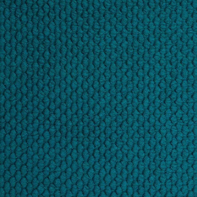 Sweet Home Collection Chair Cushion Memory Foam Pads Honeycomb Pattern Slip Non Skid Rubber Back Rounded Square 16" x 16" Seat Cover, 4 Pack, Peacock Blue