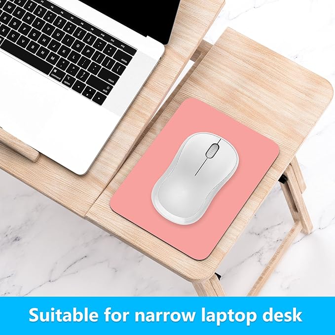Dapesuom Small Mouse Pad, 6 x 8 Inch Thick Rubber Premium-Textured Non-Slip Portable & Washable Mini Mouse Mat for Women Men Wireless Laptops Keyboard Tray Gaming Work Computer Travel, Rose Pink