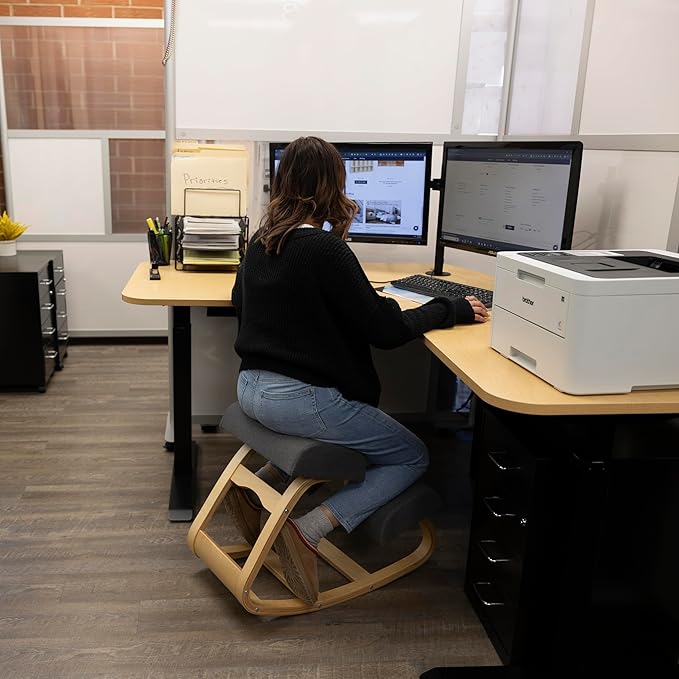 Kneeling Desk Chair, Sturdy Ergonomic Kneeling Chair for Office and Students, Rocking Motion for Natural Movement