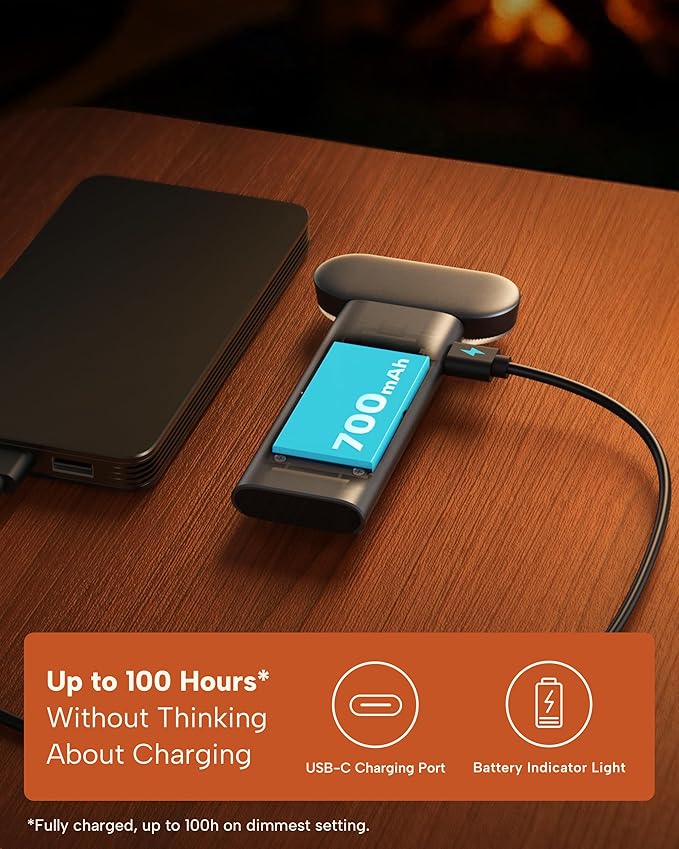 86lux Book Light, Reading Light for Book in Bed, USB Rechargeable LED Night Light with 3 Colors & Stepless Dimming, Aluminum Alloy Bookmark Light for Book Lovers, Technology Black