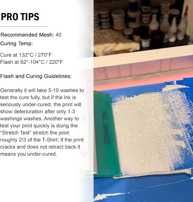 Rapid Cure® Silver Glitter Screen Printing Ink (Quart - 32 oz.) - Silk Screen Ink for Fabric and Textiles, Non Phthalate Formula for Shirt Printing - Perfect Addition to Your Screen Printing Kit