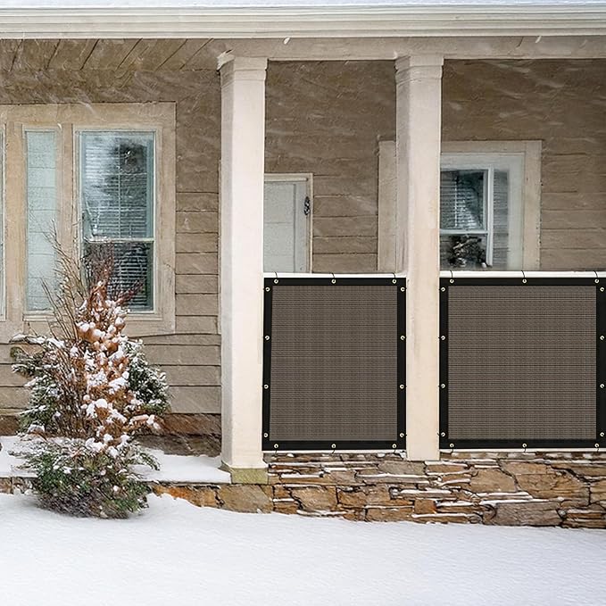 UPGRADE Privacy Fence Screen 5'x20' Brown Outdoor 90% Visibility Blockage 170 GSM Mesh Shade Cover Panels for Backyard,Balcony,Home Decoration with Zip Ties,Customized Avaliable