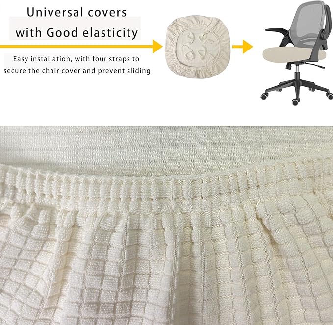 DHXYZZB Chair Seat Cover 2PCS Office Chair Cushion Protectors Waterproof Stretchable Chair Slipcover Universal for Office Desk Swivel Computer Chairs Covers