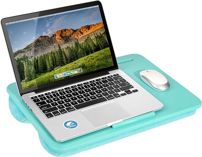 LAPGEAR Original Lap Desk – Fits Up to 17” Laptops – Aqua Sky – Style No. 45159