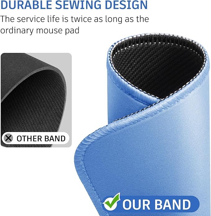Blue Mouse Pad, 10.2 x 8.2 Inch, 3mm Thick, Non-Slip, Ultra-Smooth, Waterproof, Dustproof, Suitable for Office and Gaming