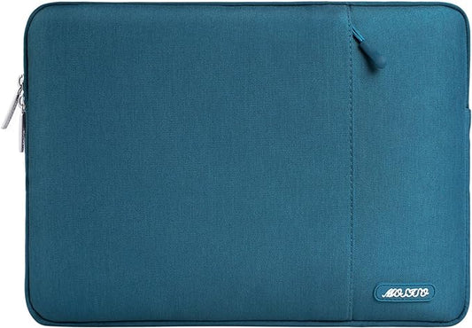 MOSISO Laptop Case 13.3 inch, 13-13.3 inch Laptop Sleeve Compatible with MacBook Air/Pro 13/Pro 14 M5 M4 M3 M2 M1, HP Dell ASUS Lenovo,Polyester Vertical Computer Sleeve Bag with Pocket, Deep Teal