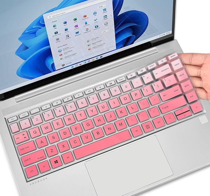 CaseBuy Keyboard Cover for HP Probook 440 445 G8 G9 G10 14 inch 2023 2022, HP Probook 640 G7 G8 14" Laptop Protector Skin(Not Fit Probook 440 445 G5 G6 G7 G11) -Ombre Pink