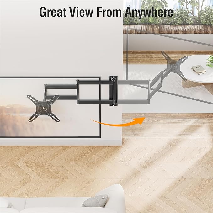 ELIVED Long Arm TV Wall Mount for Most 14-42 Inch tvs & Monitors, 29.5 Inch Long Extension TV Mount Swivel and Tilt, Full Motion Wall Mount Bracket Fit Max VESA 200x200mm, Holds up to 44 lbs.