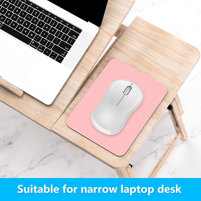 Dapesuom Small Mouse Pad, 6 x 8 Inch Thick Rubber Premium-Textured Non-Slip Portable & Washable Mini Mouse Mat for Women Men Wireless Laptops Keyboard Tray Gaming Work Computer Office Travel, Pink
