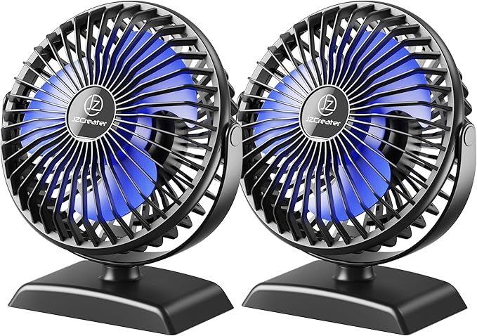 JZCreater USB Desk Fan, 2Pack USB Fan, 360 Rotation Desktop Fan with 3 Speed, Table Personal Cooling Fan, Quiet Mini Desk Fan, USB Powered, Small Fan for Home Office Bedroom Car Travel, Pink
