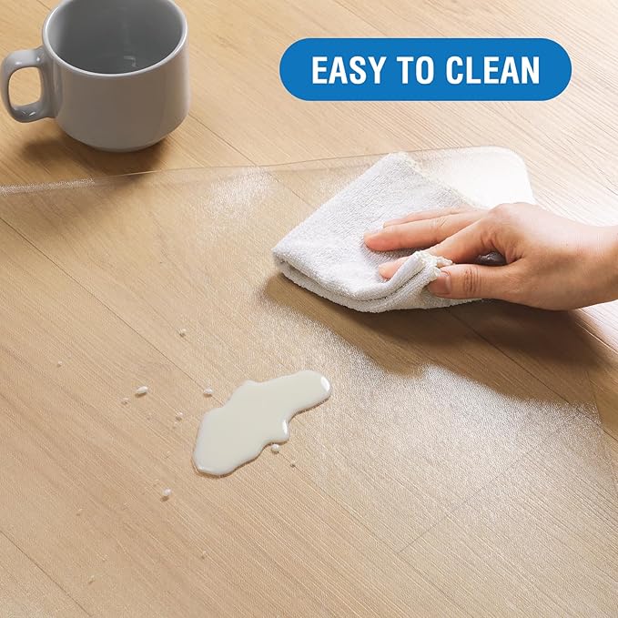 Clear Chair Mat, 60" x 50" Office Chair Mat for Hard Floors, Desk Mat for Gaming Chair, Vinyl Floor Mat for Home Office Kichen Living Room, Clear