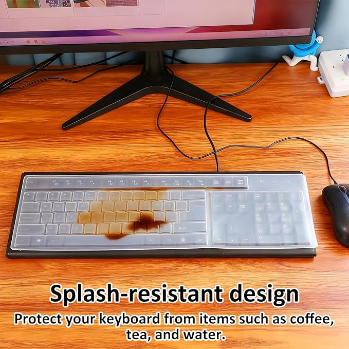 Silicone Keyboard Cover Protector Skin for Desktop Computer Keys Universal Waterproof Dustproof Clear Ultra Thin Keyboard Covers