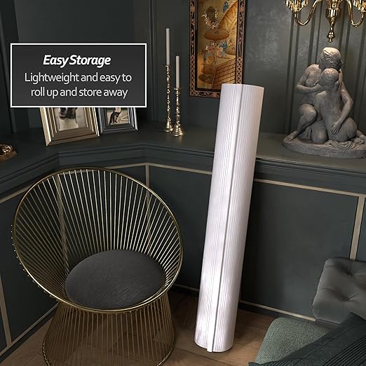 Red Lantern 4 ft. Short Bamboo Wave Screen - White