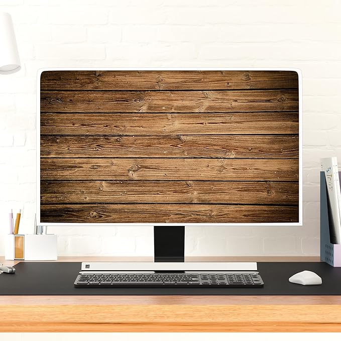 Rustic Brown Wood Board Waterproof Television Covers 32 Inch Full Body Cover for TV Screen LCD LED Dust Cover Dust-Proof Anti-Scratch Anti-Static Protective for Screen 32 Inch TV