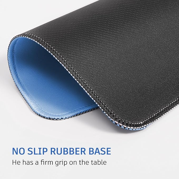 Blue Mouse Pad, 10.2 x 8.2 Inch, 3mm Thick, Non-Slip, Ultra-Smooth, Waterproof, Dustproof, Suitable for Office and Gaming