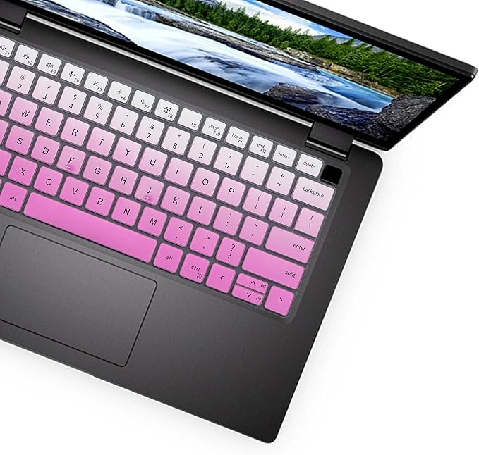 Keyboard Cover Skin for Dell Latitude 5420 5430 5431 7410 7420 7430 7440 7450 9420 9430 14", Dell Latitude 7520 9510 9520 15.6" Laptop Keyboard Protector-OmbrePurlple
