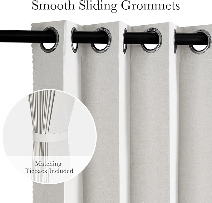 RYB HOME Accordion Style Room Divider Curtain-100% Blackout Folding Accordion Curtain for Sliding Glass Door/Bedroom, Privacy Assurd Living Room/Office Drape 1 Panel with Tieback, W100 x L96, Beige
