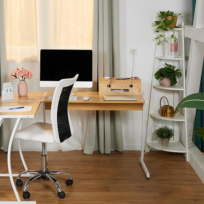 Relaxdays Cable Box for 2 Power Strips, Bamboo, H x W x D: 15.5 x 42 x 16 cm, Hide Cables, Socket Box, Natural