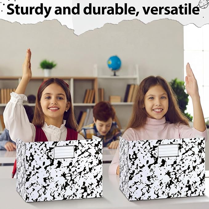 Sabary 24 Pack Privacy Folders for Students Desk Dividers Testing Dividers Standard School Privacy Coated Cardboard for Classroom Teacher Supplies Keep Eyes from Roving(Marble,White)