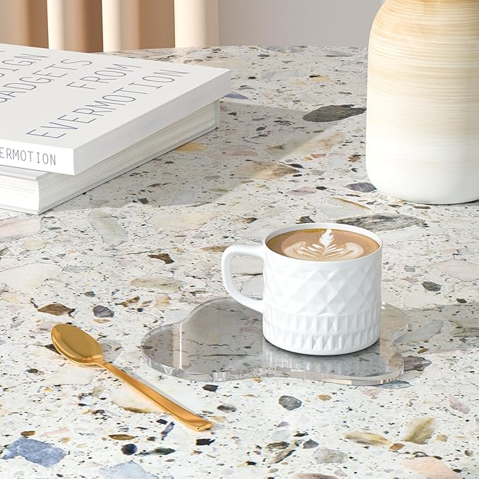 Acrylic Coaster Decorative Plates, Irregular Bar Drink Coaster, Clear Cloud Shape Coffee Cup Coaster, Perfect for Tabletop Protection and Accessories Display.(Clear)
