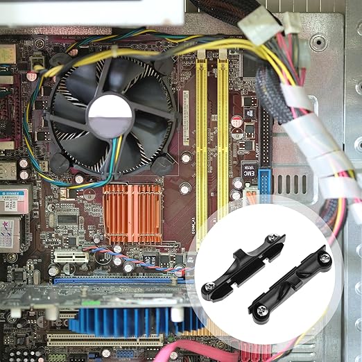 CPU Fan Bracket for AM4 Backplate, 2 Pairs AM4 Bracket Set with Screwdriver AMD CPU Fan Holder for Hook-Type Air-Cooled and Partially Water-Cooled Radiators