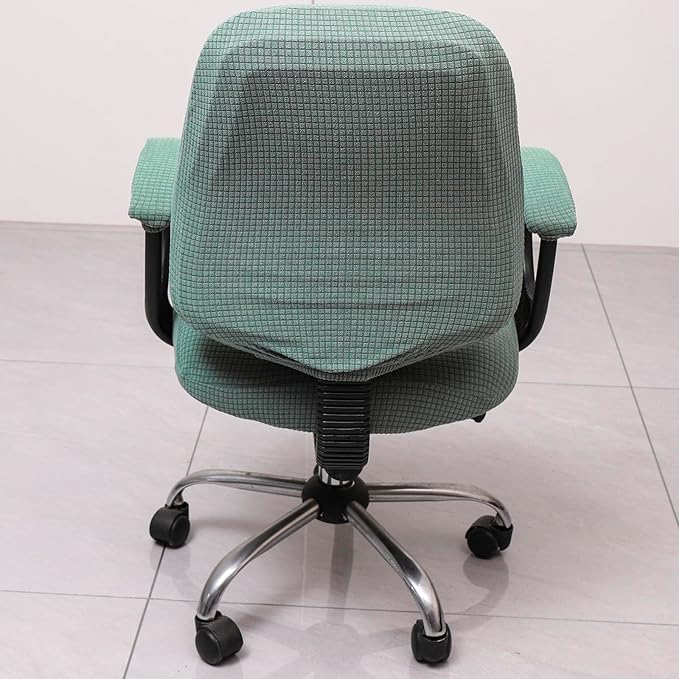 Melaluxe Office Chair Cover with Armrest Covers， Universal Stretch Desk Chair Cover, Computer Chair Slipcovers - Matcha Green