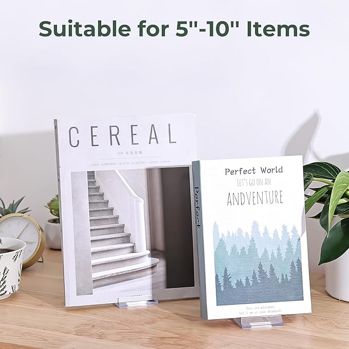 14 Pack Acrylic Book Display Stand - Adjustable Clear Easel Holder Display Collector Stand for Comic Books, CD DVD, Plates, Magazines, Postcard, Artworks, Collectibles & Home Office Decor