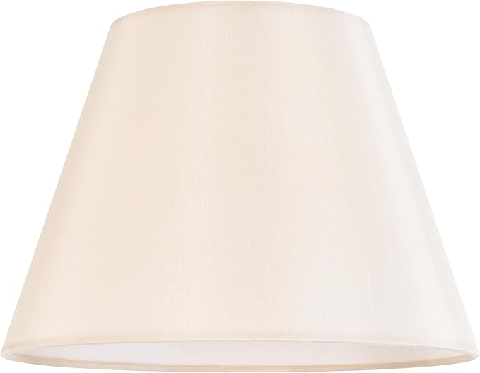 GOSO Set of 2 Small Cream-Peach Lamp Shades-5 * 9 * 6.4 IN (Spider) Bell Lamp Shade for Table Lamps Wall Lamps-Modern Barrel Lampshade Replacement-No Assembly Required, Natural Faux Silk Fabric Shade