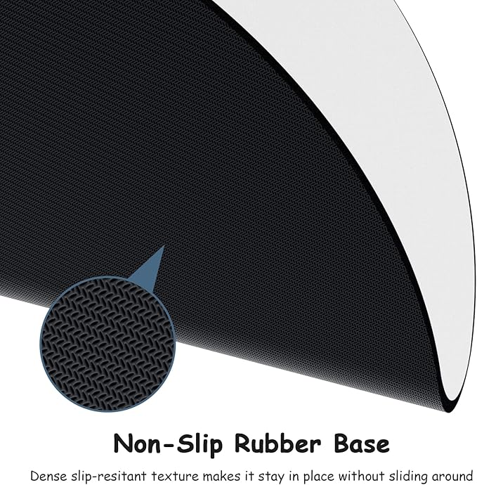 Dapesuom Small Mouse Pad, 6 x 6 Inch Thick Rubber Premium-Textured Non-Slip Portable & Washable Round Mini Mouse Mat for Women Wireless Laptops Keyboard Tray Gaming Work Computer Travel, Space Gray