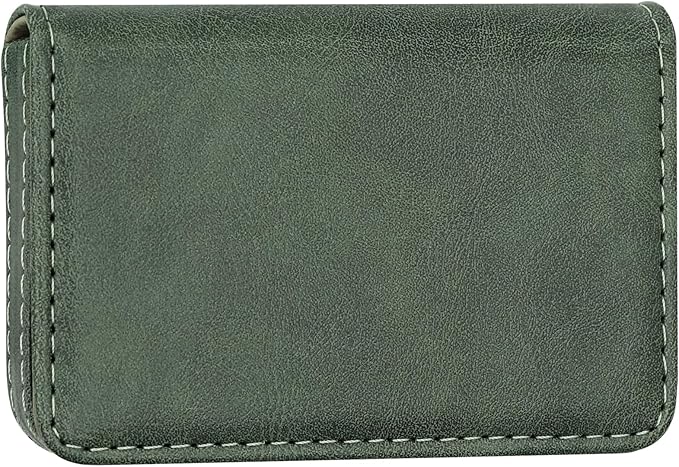 RFID Blocking Wallet - Minimalist Leather Business Credit Card Holder (12-Green)