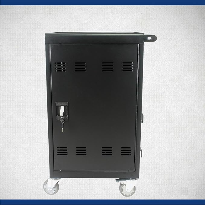 35 Device Mobile Charging Station for Laptops/Tablets/iPads/Chromebooks,35 Bay Lockable Charging Cabinet with Power Strip for Classroom,School Charging Carts with Casters(Black)