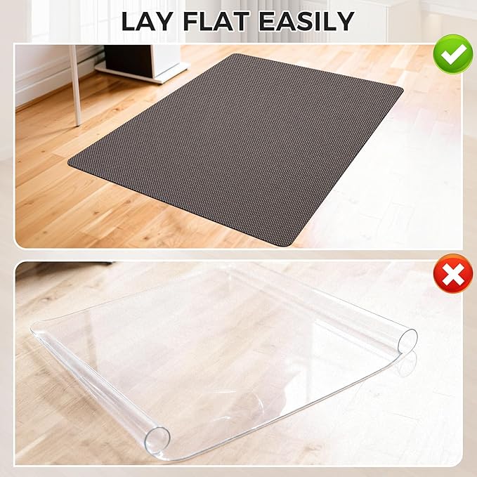 Sycoodeal Chair Mat, 48" x 60" Office Chair Mat for Hardwood and Tile Floor, Heavy Duty Floor Protector for Rolling Chairs, Non-Slip,Computer Mat for Home Office(Coffee)
