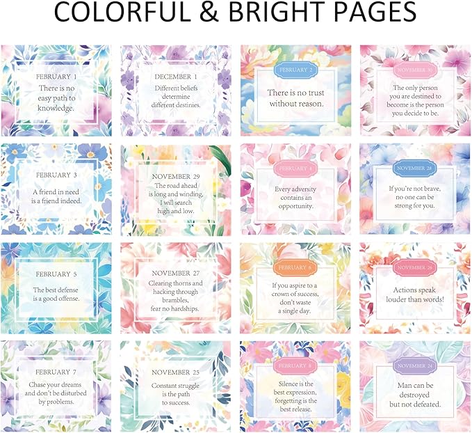 365 Bright Every Day Daily Flip Calendar with Inspirational Quotes - Motivational Perpetual Calendar Desk Office Home Decor for Women, Gifts Desk Accessories for Girls Positive Affirmations