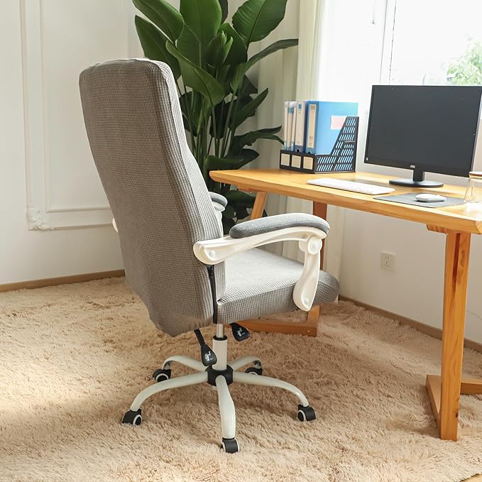 FORCHEER Large Office Chair Covers Stretchable XL Office Chair Cover, Big and Tall Computer Chair Covers (Large,Light Grey)
