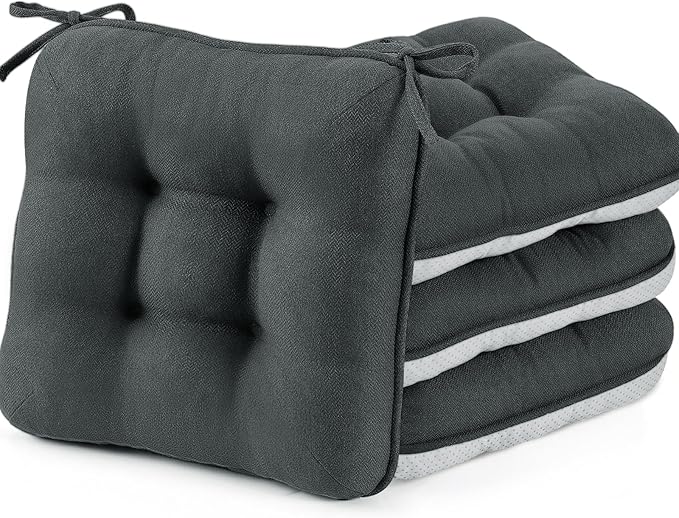 BETU Chair Cushions for Dining Chairs,3.5" Thick Kitchen Table Chair Pads with Ties,Non Slip Backing and Covers,Seat Cushion for Dining Room,Bar,Patio Chairs,20"X20"X3.5"