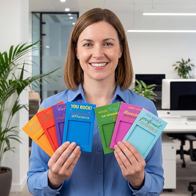 Motipuns 72 Pcs 2026 Teacher Appreciation Week Gifts Inspirational Sticky Notes Holder Office Employee Thank You Gifts Team Work Sticky Notes Opp Bag for Nurse Coworker Staff CNA Week Speech Therapist