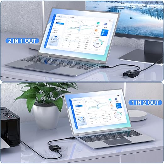 USB 3.0 Switch Selector, Bi-Directional USB Switch 2 in 1 Out / 1 in 2 Out, MLEEDA USB3.0 Switcher for 2 Computers Share Keyboard Mouse Scanner Printer