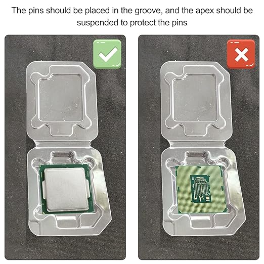 CPU Case Tray for Intel, Clamshell Plastic Protective Box Holder for Intel 775/1155/1151/1150/1156, Thicken Plastic Shell, with 10pcs Antistatic Bag + Label + Bubble Wrap, 10 Pcs