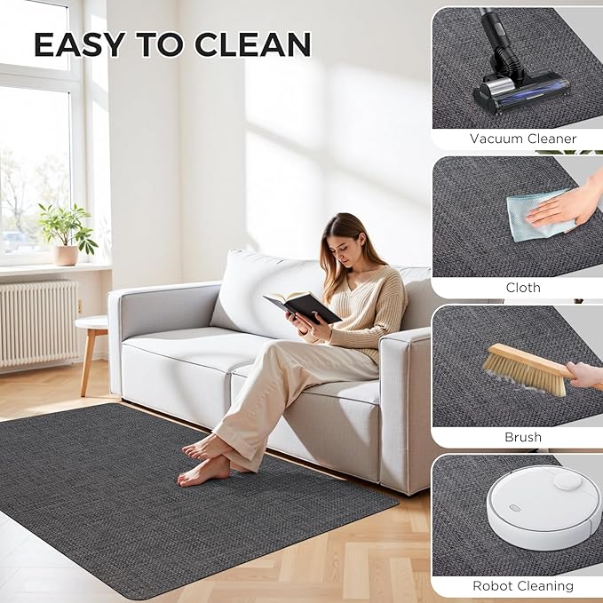 Sycoodeal Chair Mat, 48" x 55" Office Chair Mat for Hardwood and Tile Floor, Heavy Duty Floor Protector for Rolling Chairs, Non-Slip,Computer Mat for Home Office(Dark Coffee)
