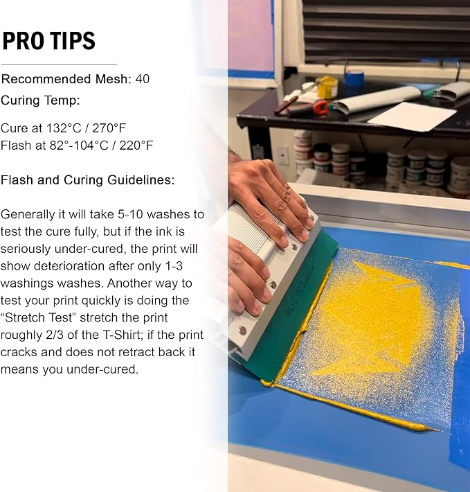 Rapid Cure® Screen Printing Ink Gold Glitter (8 oz.) - Plastisol Ink for Screen Printing Fabric - Low Temp. Curing Plastisol by Screen Print Direct - Gold Glitter Silk Screen Printing Ink
