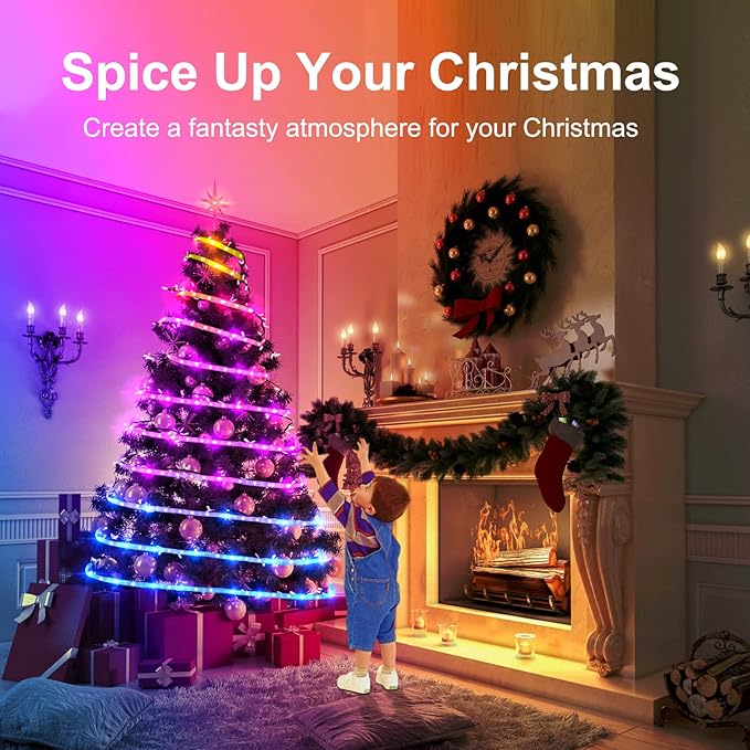 PSTAR LED Strip Lights 65.6ft Music Sync Color Changing RGB Led Lights for Bedroom with App Control Bluetooth LED Lights,USB-Powered for Bedroom Room Apartment Kitchen Party Decorations