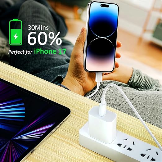 2Pack for Apple USB C to USB C Charging Cable 10ft 100W,Long Type C to Type C Fast Charger Cord for iPhone 16 E/17/Air/15/Pro/Plus/Pro Max,for MacBook Pro/Air,for iPad Pro12.9/11in,Air 4/5,Mini 6/7
