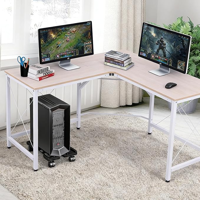 Pc Stand for Floor, Adjustable Computer Tower Stand for Carpet,Mobile CPU Stand with 4 Rolling Caster Wheels, PC Tower Stand Fits Most PC Under Desk-D-Black