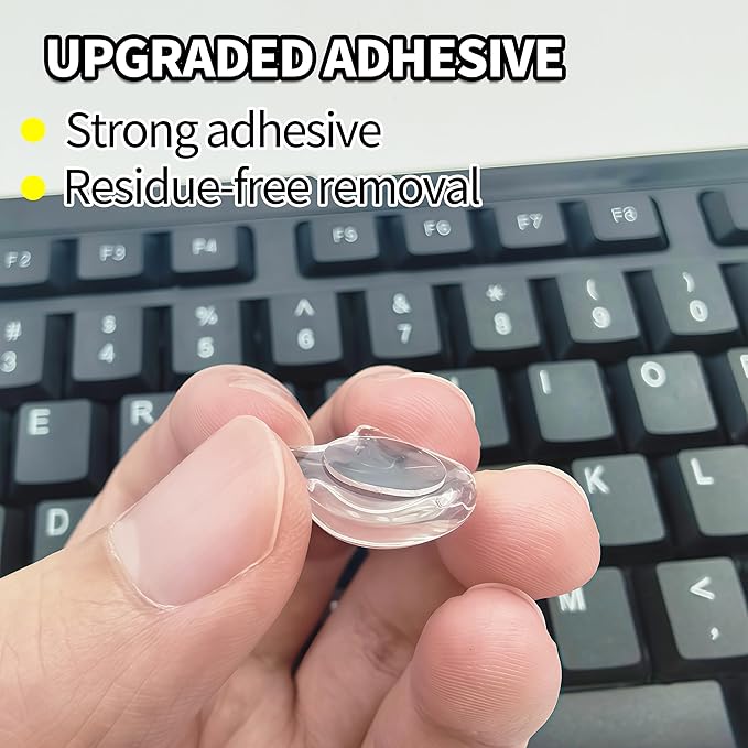 Transparent Glass Long Nail Keyboard Caps – 80 Raised Cat Head Keyboard Stickers, Nail-Safe Typing Bubbles, Clear PC/Laptop/Desktop/Calculator Key Covers